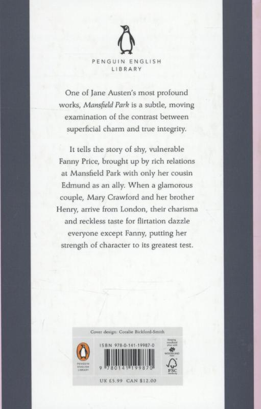 Rückseite: 9780141199870 | Mansfield Park | Jane Austen | Taschenbuch | Penguin English Library
