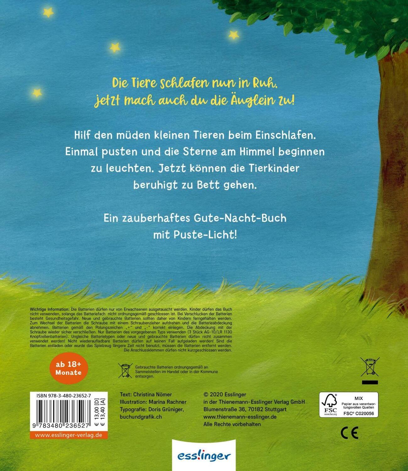Rückseite: 9783480236527 | Mein Puste-Licht-Buch: Wenn im Dunkeln Sterne funkeln | Nömer | Buch