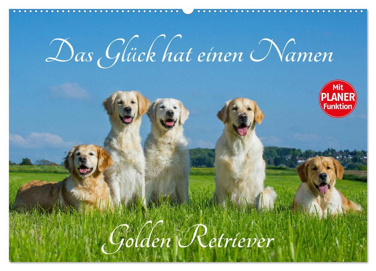 Cover: 9783383324826 | Das Glück hat einen Namen - Golden Retriever (Wandkalender 2024 DIN...
