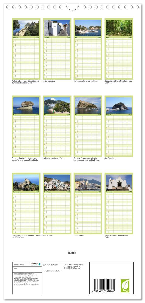 Bild: 9783457120149 | Familienplaner 2025 - Ischia mit 5 Spalten (Wandkalender, 21 x 45...