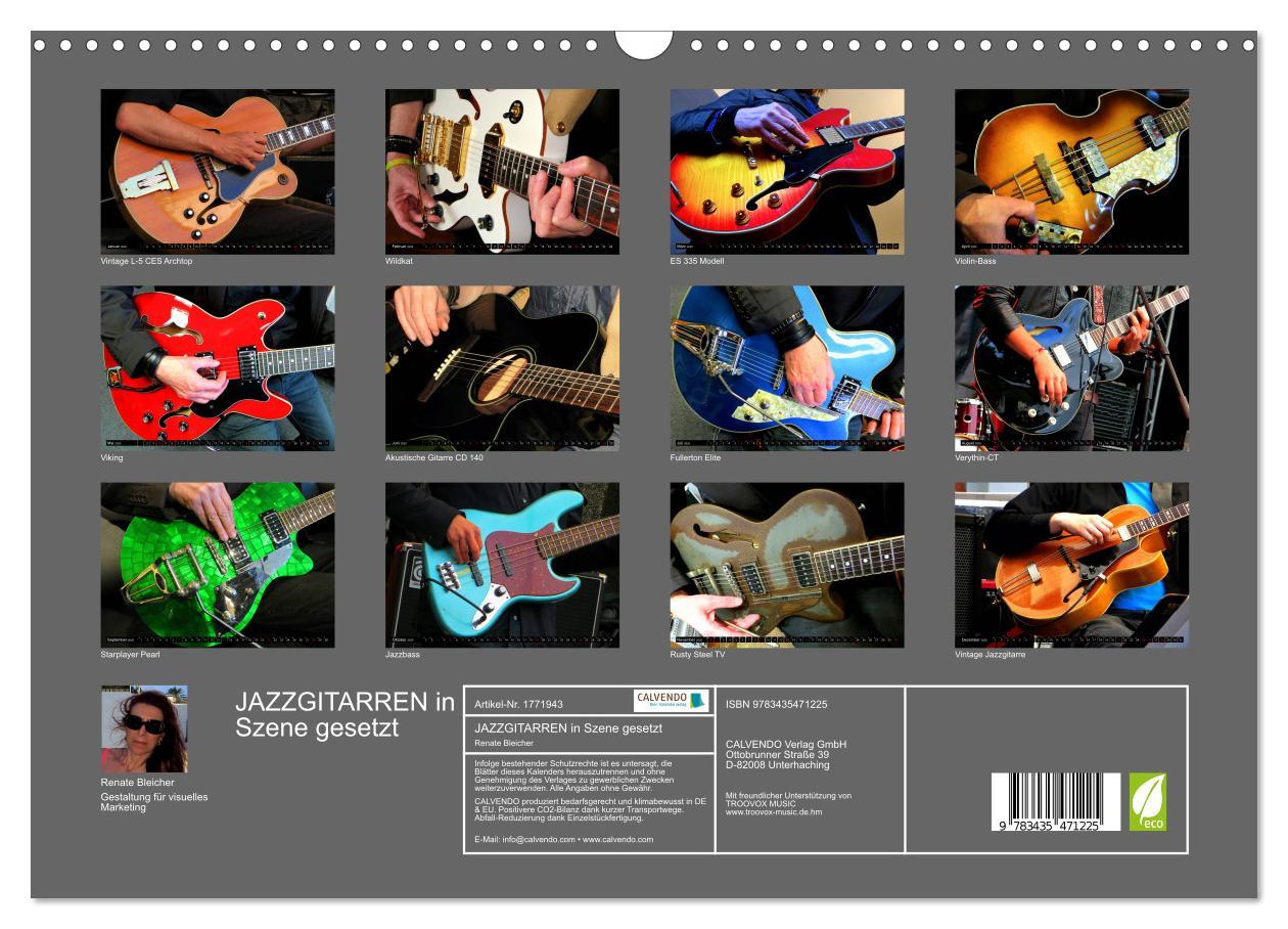 Bild: 9783435471225 | JAZZGITARREN in Szene gesetzt (Wandkalender 2025 DIN A3 quer),...