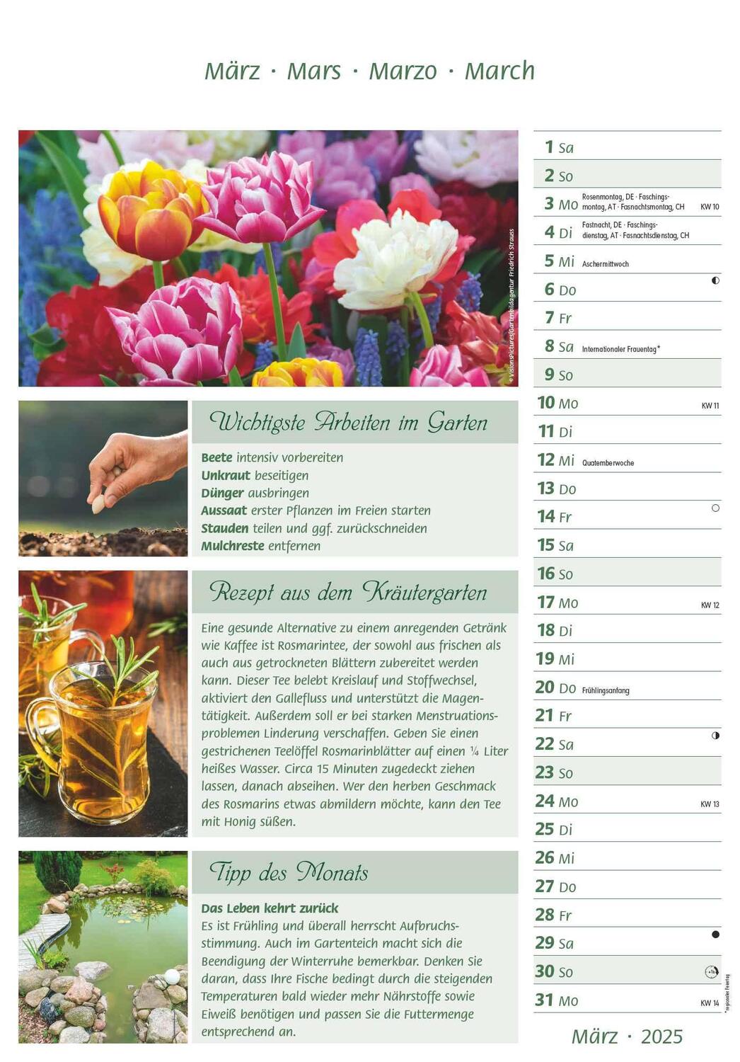 Bild: 4251732341077 | Das Gartenjahr 2025 - Bildkalender 23,7x34 cm - mit saisonalen...