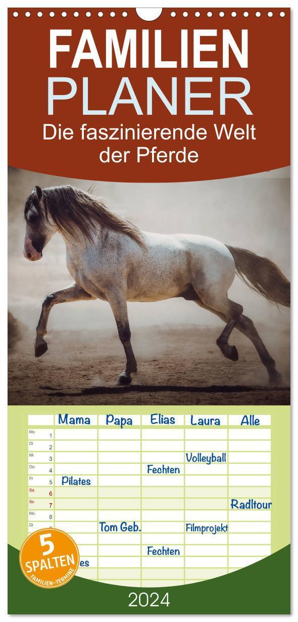 Cover: 9783383007880 | Familienplaner 2024 - Die Faszinierende Welt der Pferde mit 5...
