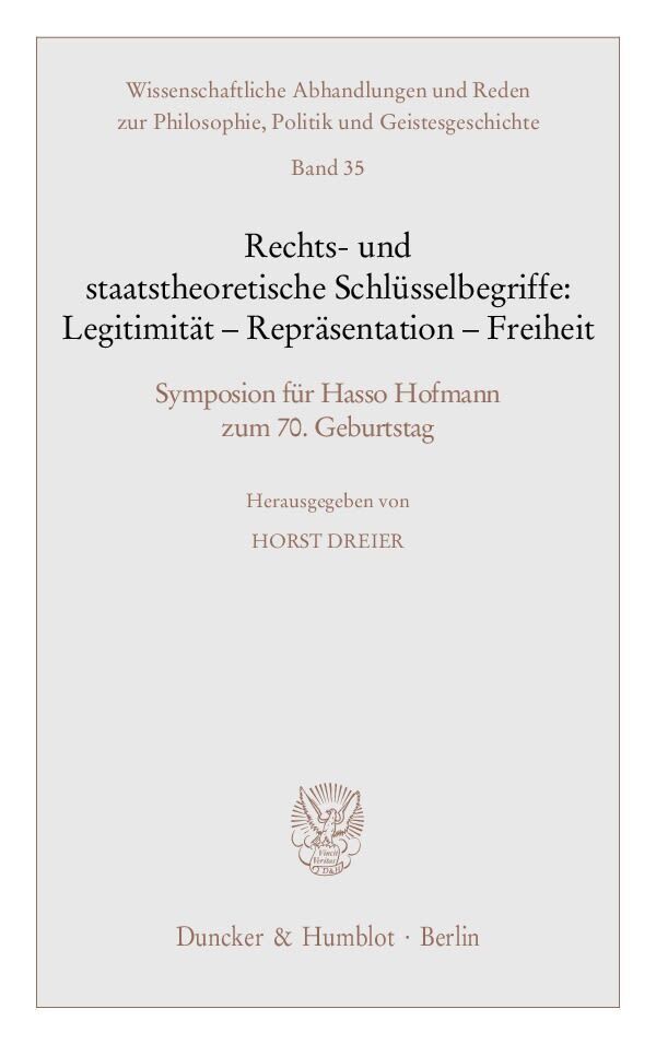 Cover: 9783428117499 | Rechts- und staatstheoretische Schlüsselbegriffe: Legitimität -...