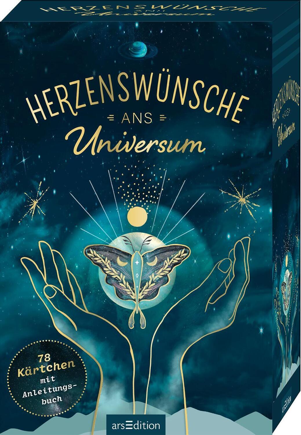 Cover: 4014489131038 | Herzenswünsche ans Universum | 78 Kärtchen mit Anleitungsbuch | Box