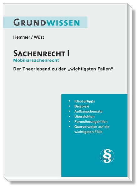 Cover: 9783968382937 | Grundwissen Sachenrecht I - Mobiliarsrecht | Hemmer (u. a.) | Buch