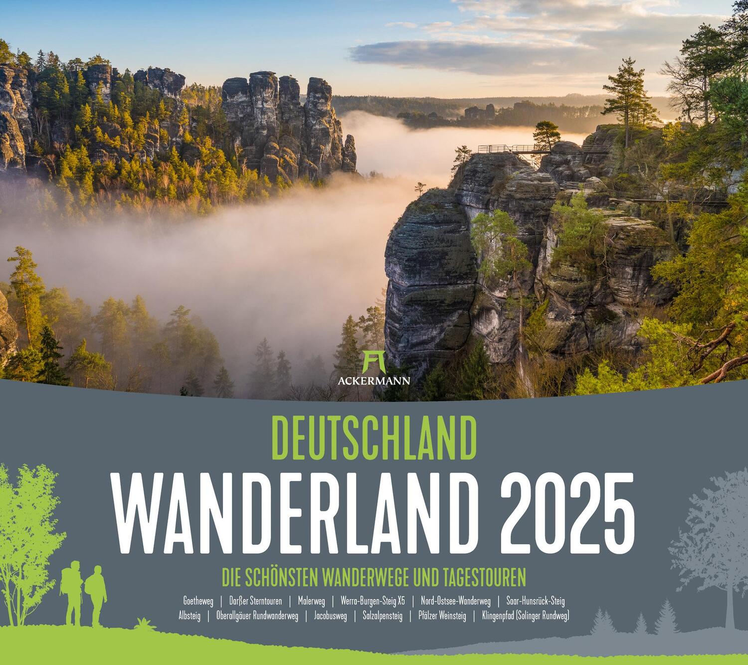 Cover: 9783838425399 | Deutschland Wanderland - Die schönsten Wanderwege Kalender 2025 | 2025