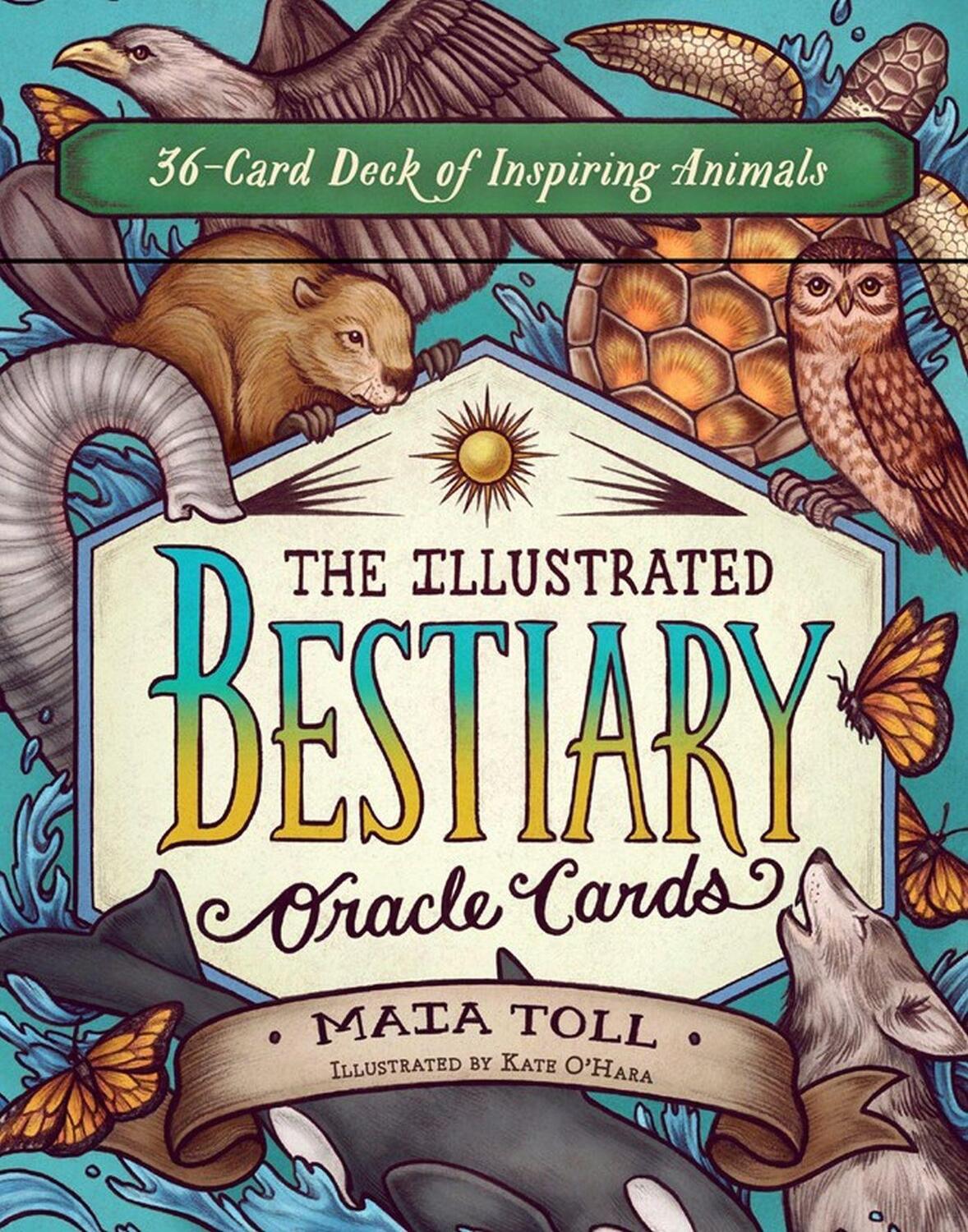 Cover: 9781635864861 | Illustrated Bestiary Oracle Cards | 36-Card Deck of Inspiring Animals