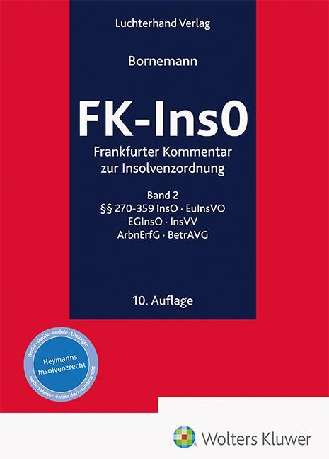 Cover: 9783472096238 | FK-InsO - Kommentar, Band 2 | Alexander Bornemann | Buch | XLIII