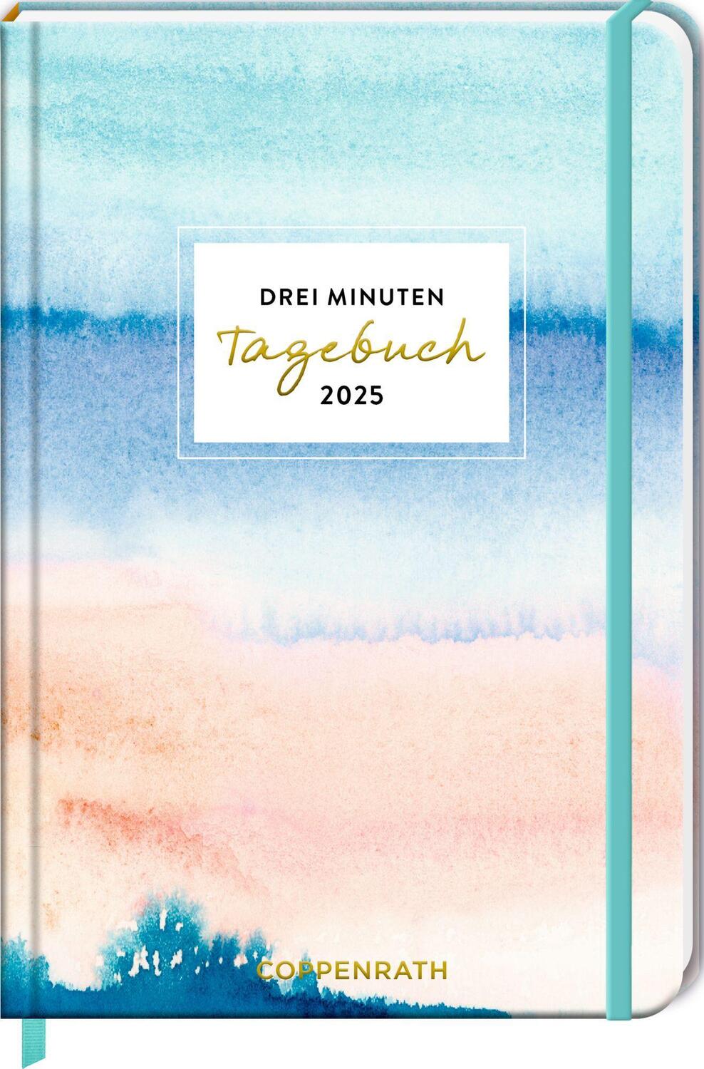 Cover: 4050003955292 | Großer Wochenkalender - 3 Minuten Tagebuch 2025 - Aquarell blau | 2025