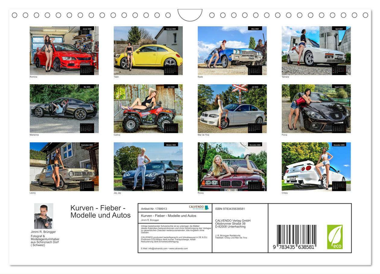 Bild: 9783435638581 | Kurven - Fieber - Modelle und Autos (Wandkalender 2025 DIN A4...