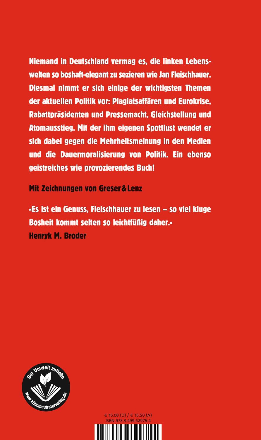 Rückseite: 9783499629754 | Der Schwarze Kanal | Jan Fleischhauer | Taschenbuch | Deutsch | 2012