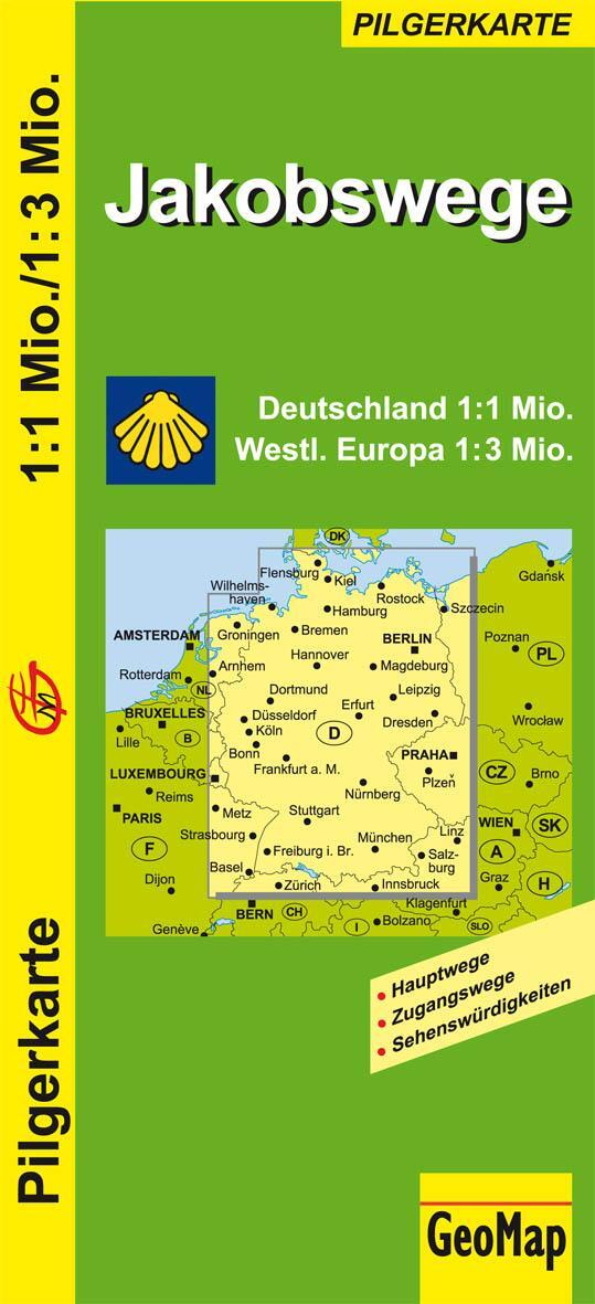 Cover: 9783959650175 | Jakobswege Deutschland und westliches Europa 1:1.000.000 / 3.000.000