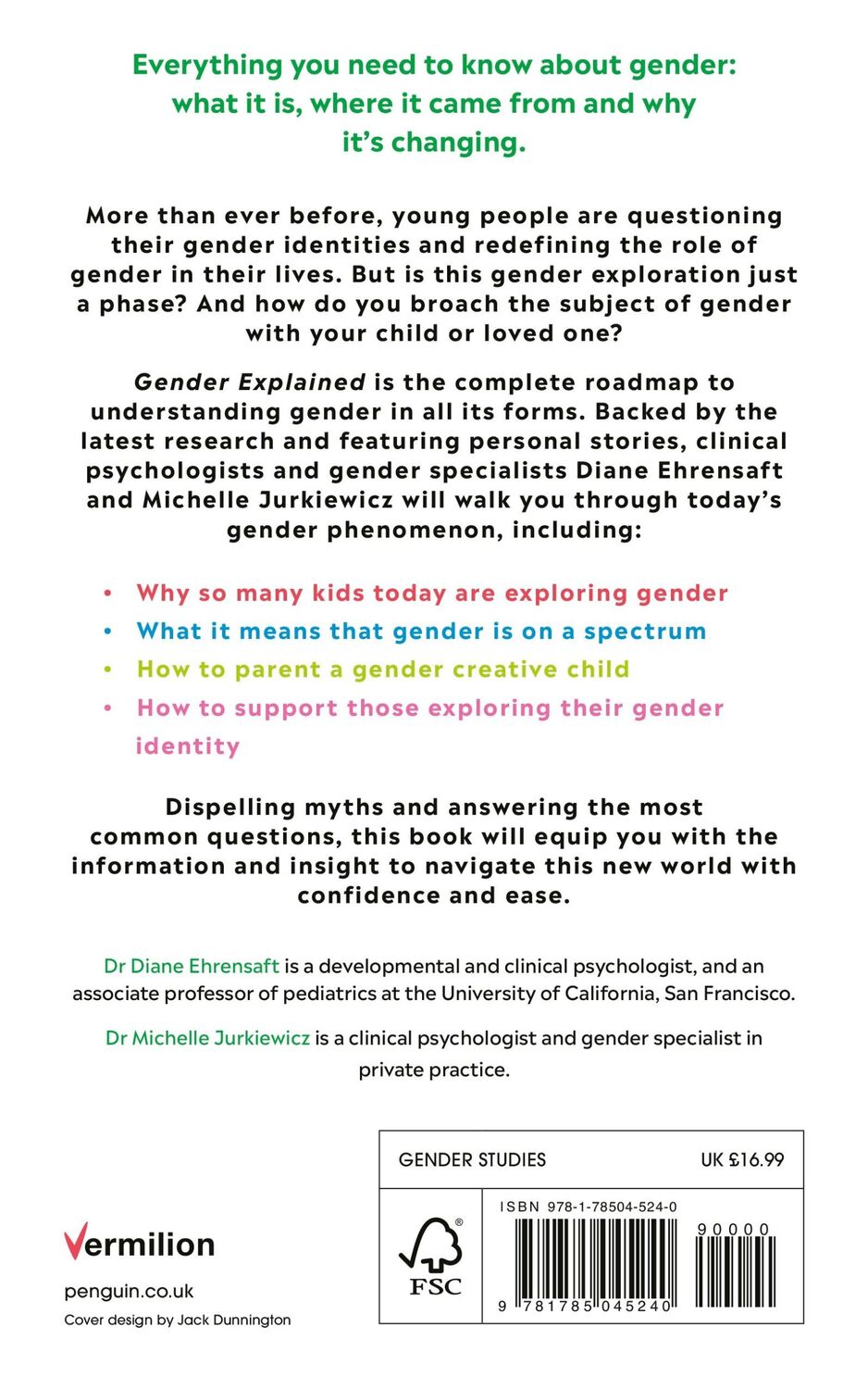 Rückseite: 9781785045240 | Gender Explained | Diane Ehrensaft (u. a.) | Taschenbuch | Englisch