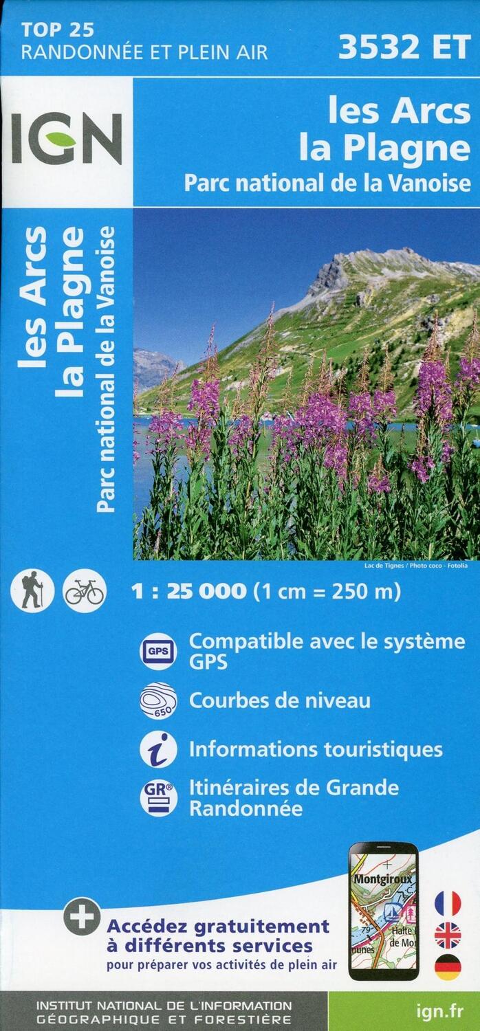 Cover: 9782758547167 | Les Arcs/La Plagne/Pn de la Vanoise (Gps) 1:25 000 | (Land-)Karte