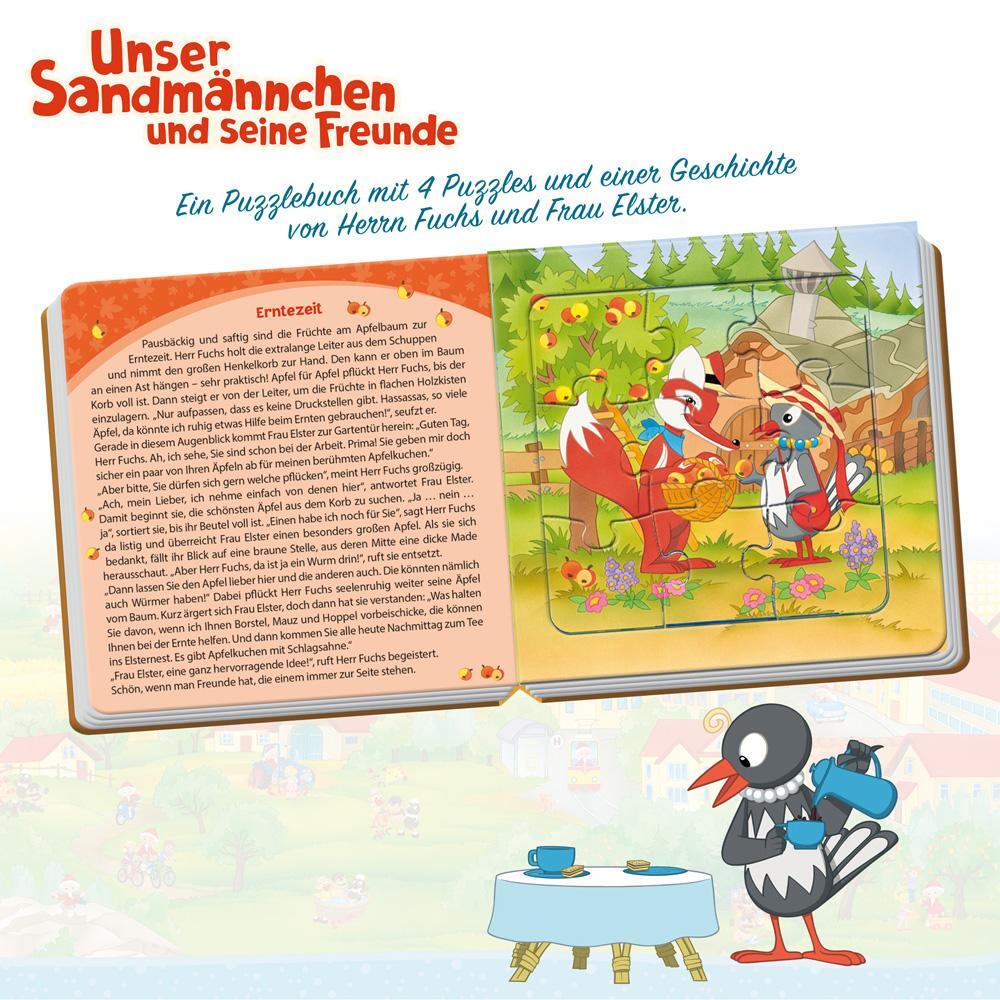Bild: 9783965521636 | Trötsch Unser Sandmännchen Puzzlebuch mit 4 Puzzle Fuchs und Elster