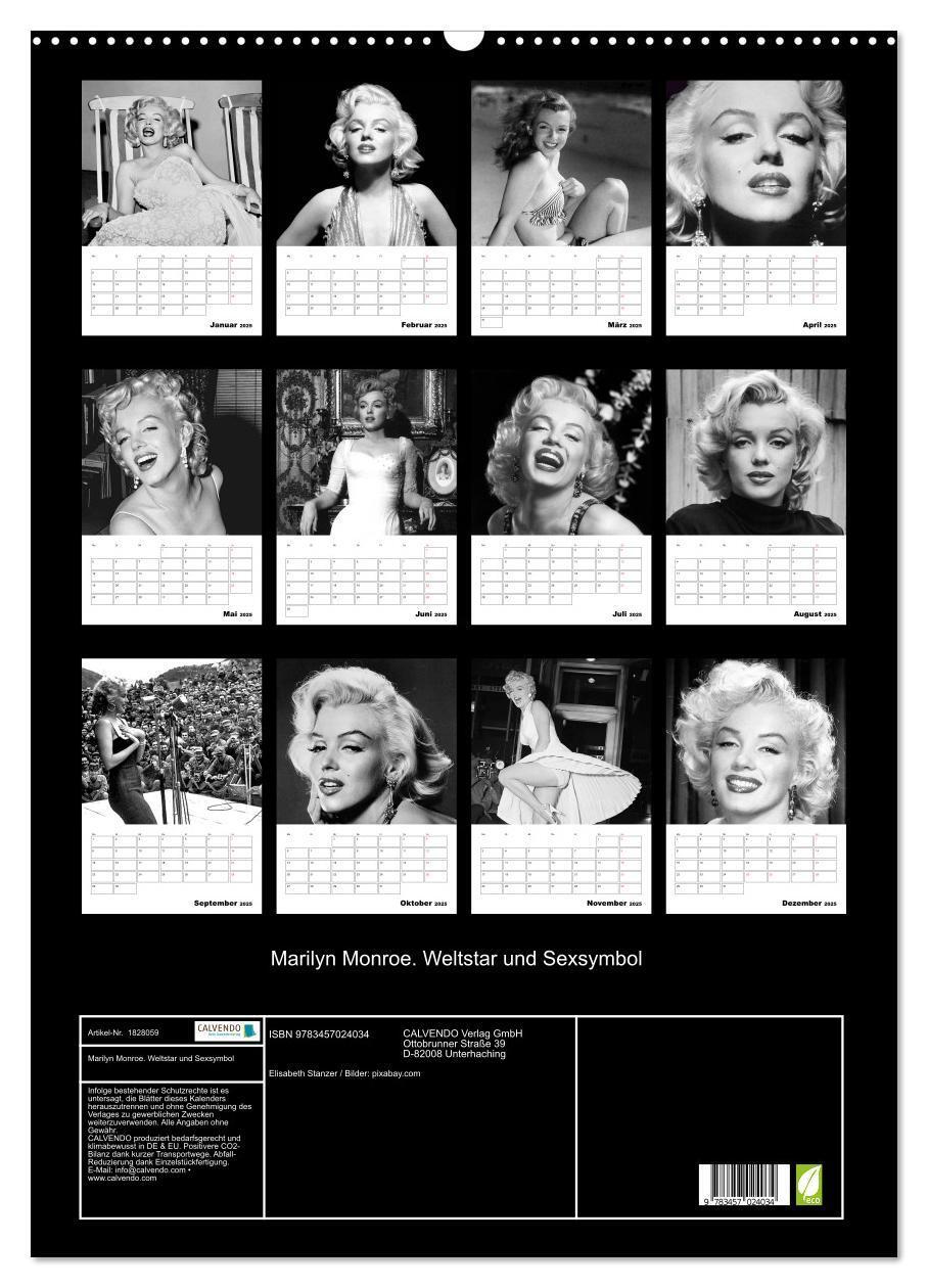 Bild: 9783457024034 | Marilyn Monroe. Weltstar und Sexsymbol (Wandkalender 2025 DIN A2...