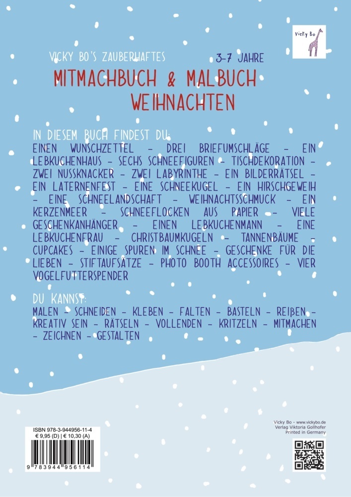 Bild: 9783944956114 | Vicky Bo's zauberhaftes Mitmachbuch &amp; Malbuch Weihnachten | Vicky Bo