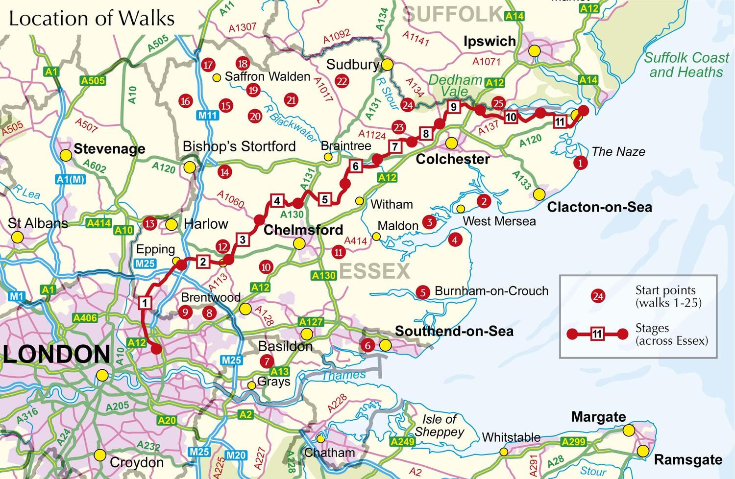 Bild: 9781786310224 | Walking in Essex | 25 walks and a 96 mile 'across Essex' route | Buch