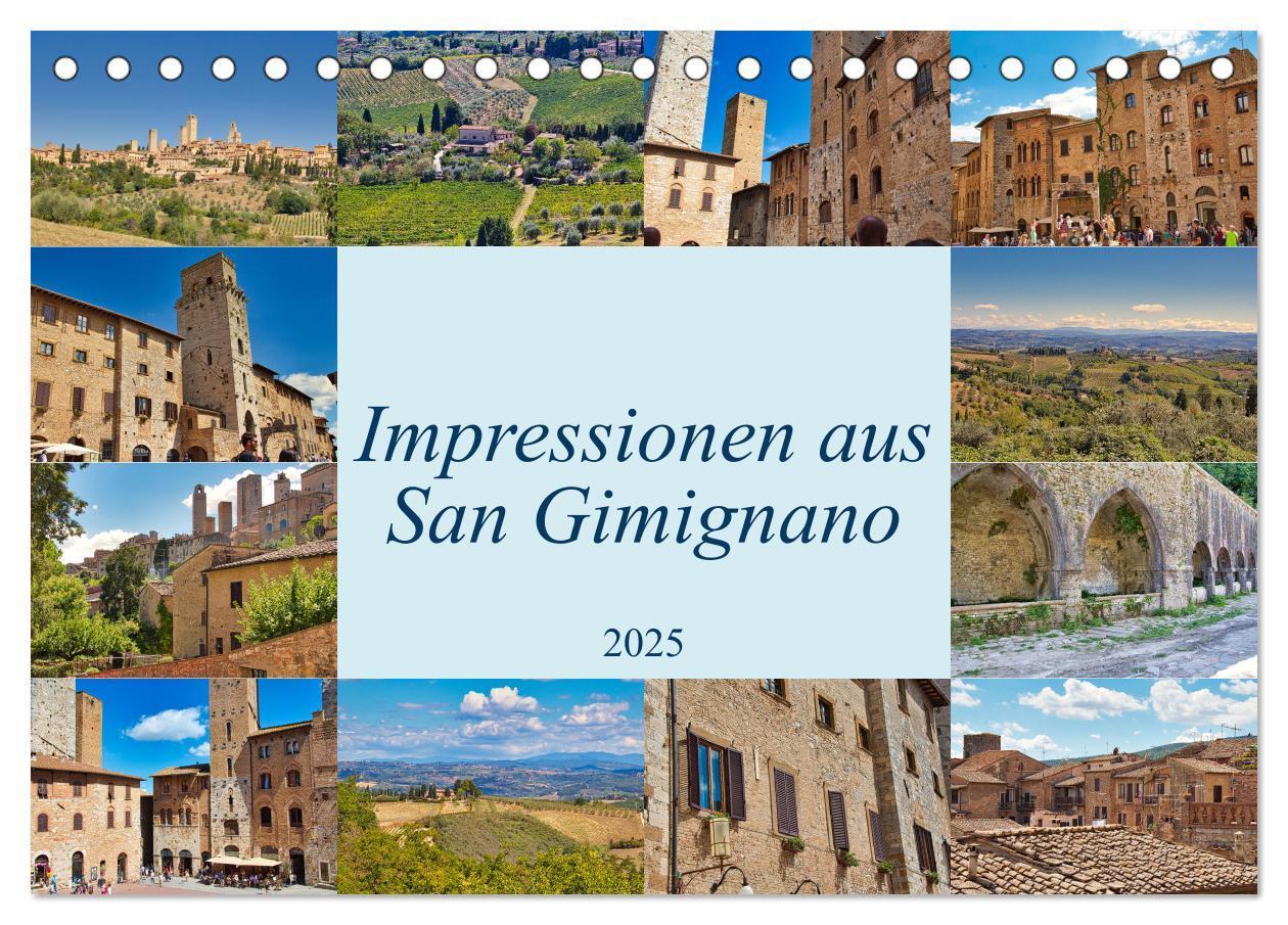 Cover: 9783383920295 | Impressionen aus San Gimignano (Tischkalender 2025 DIN A5 quer),...