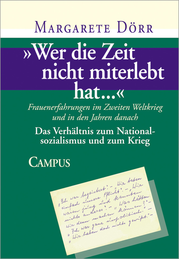 Cover: 9783593385631 | Das Verhältnis zum Nationalsozialismus und zum Krieg | Dörr (u. a.)