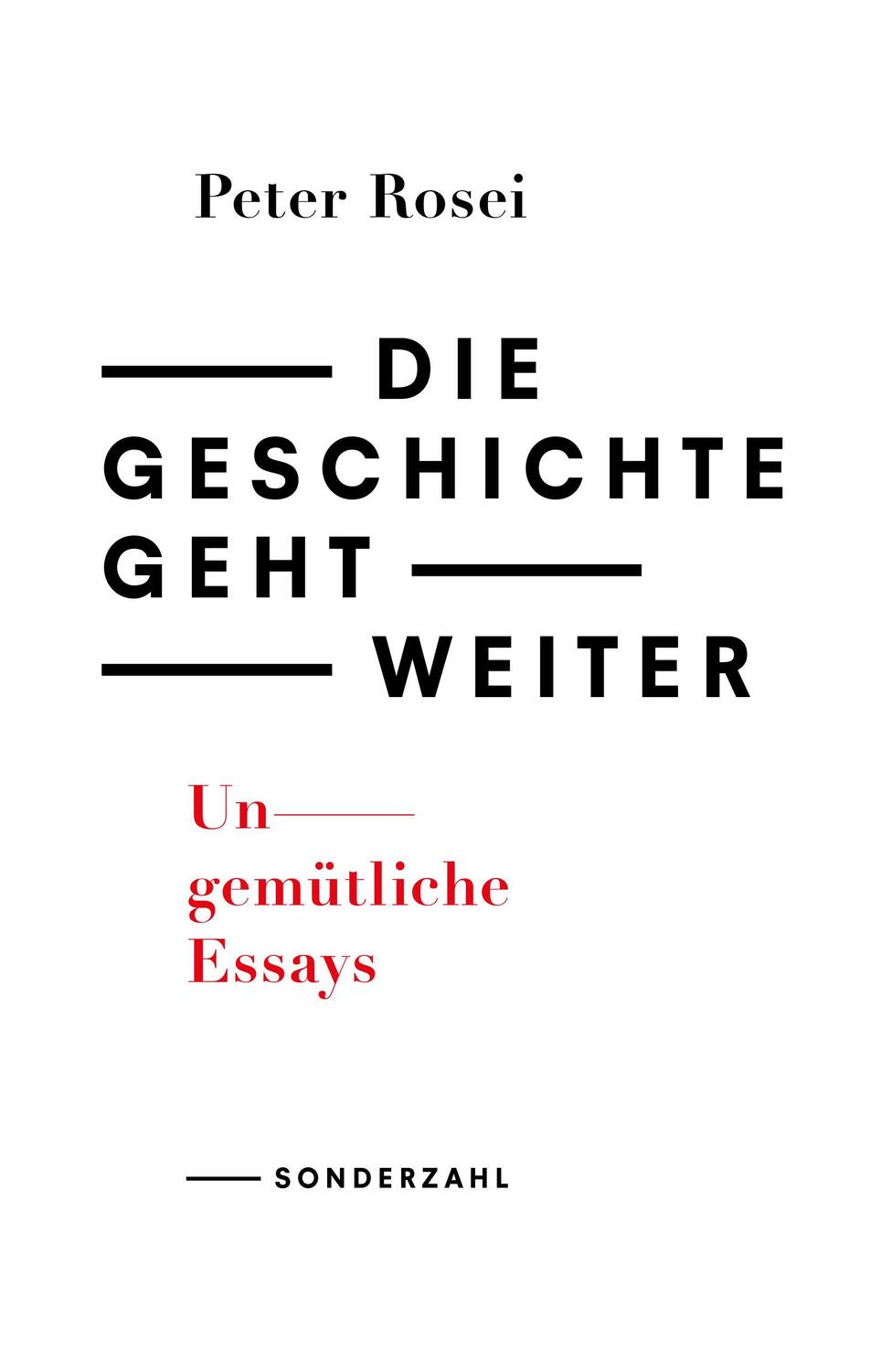 Cover: 9783854496533 | Die Geschichte geht weiter | Ungemütliche Essays | Peter Rosei | Buch