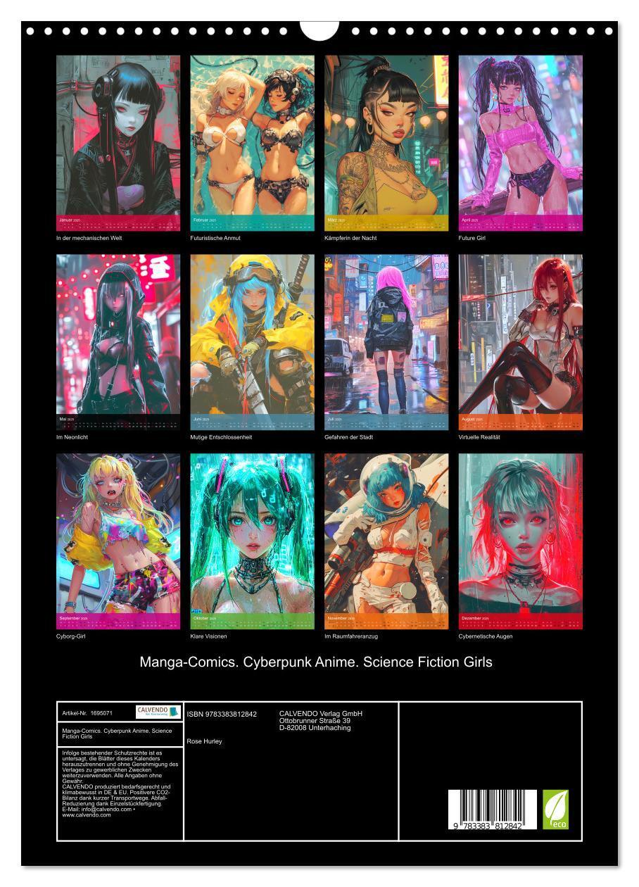 Bild: 9783383812842 | Manga-Comics. Cyberpunk Anime. Science Fiction Girls (Wandkalender...