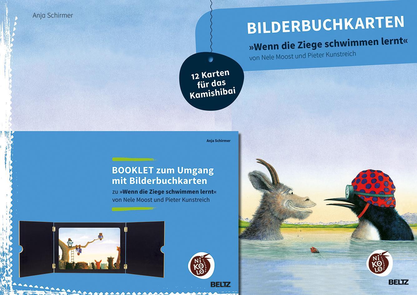 Cover: 4019172200176 | Bilderbuchkarten »Wenn die Ziege schwimmen lernt« von Neele Moost...