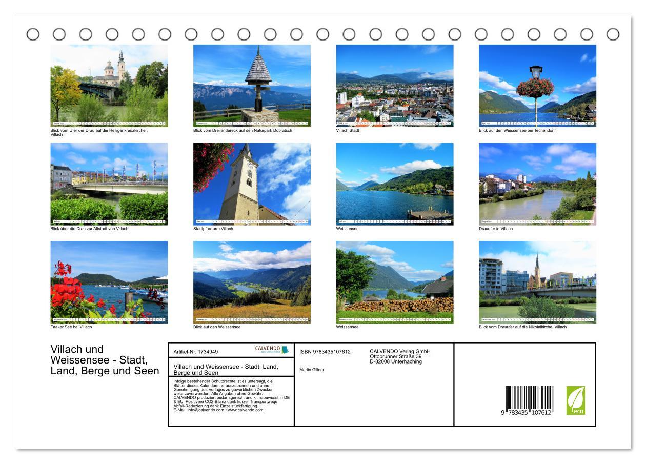 Bild: 9783435107612 | Villach und Weissensee - Stadt, Land, Berge und Seen (Tischkalender...