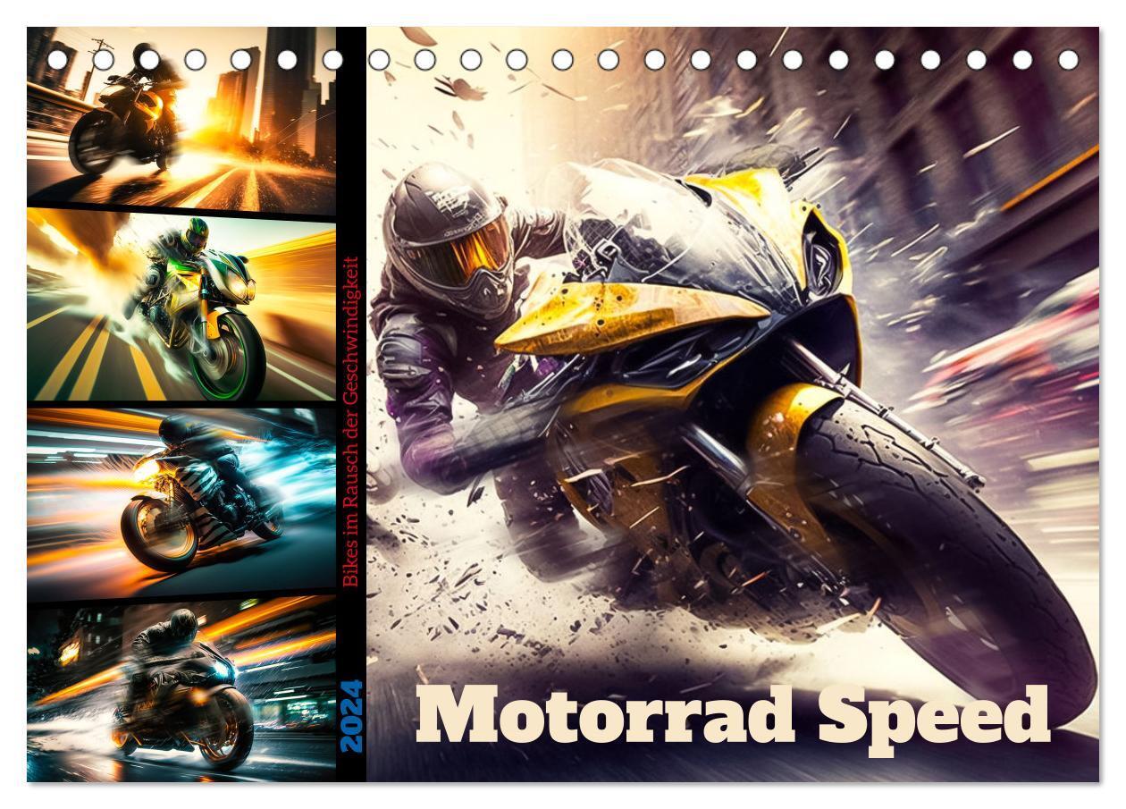 Cover: 9783675616424 | Motorrad Speed (Tischkalender 2024 DIN A5 quer), CALVENDO...