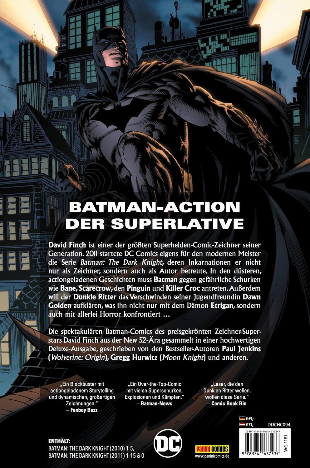 Rückseite: 9783741637537 | Batman - The Dark Knight von David Finch (Deluxe Edition) | Buch