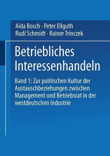 Cover: 9783810022295 | Betriebliches Interessenhandeln | Aida Bosch (u. a.) | Taschenbuch