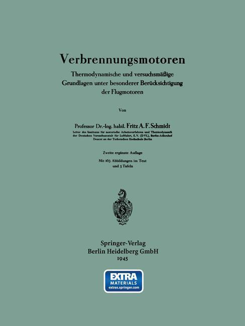 Cover: 9783642982545 | Verbrennungsmotoren | Fritz A. F. Schmidt | Taschenbuch | Paperback