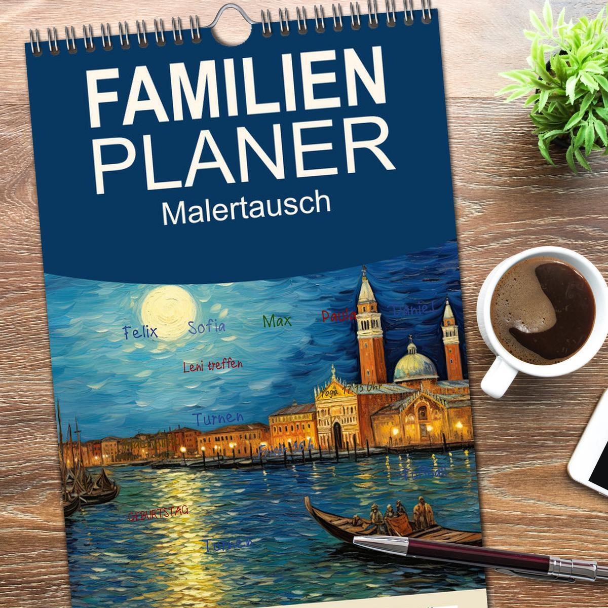 Bild: 9783457091739 | Familienplaner 2025 - Malertausch mit 5 Spalten (Wandkalender, 21 x...