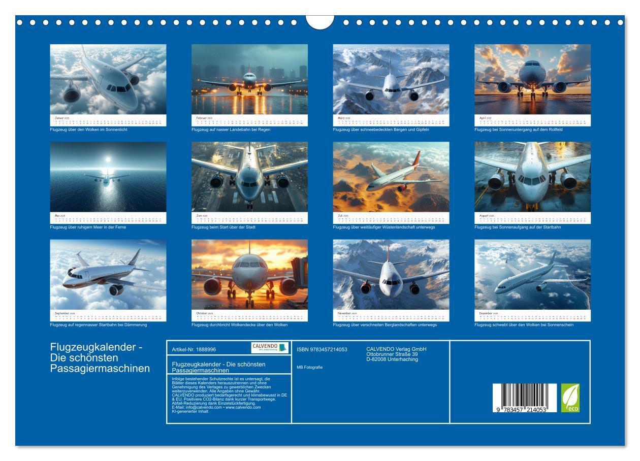 Bild: 9783457214053 | Flugzeugkalender - Die schönsten Passagiermaschinen (Wandkalender...