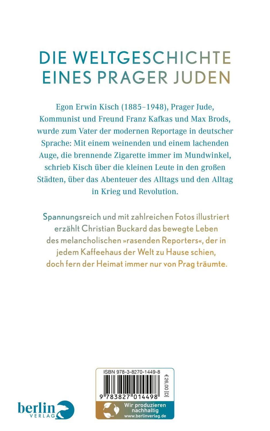 Rückseite: 9783827014498 | Egon Erwin Kisch | Christian Buckard | Buch | Deutsch | 2023