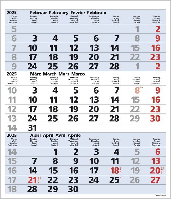 Bild: 9783731877547 | 3-Monats-Planer Comfort Blau 2025 | Korsch Verlag | Kalender | 12 S.