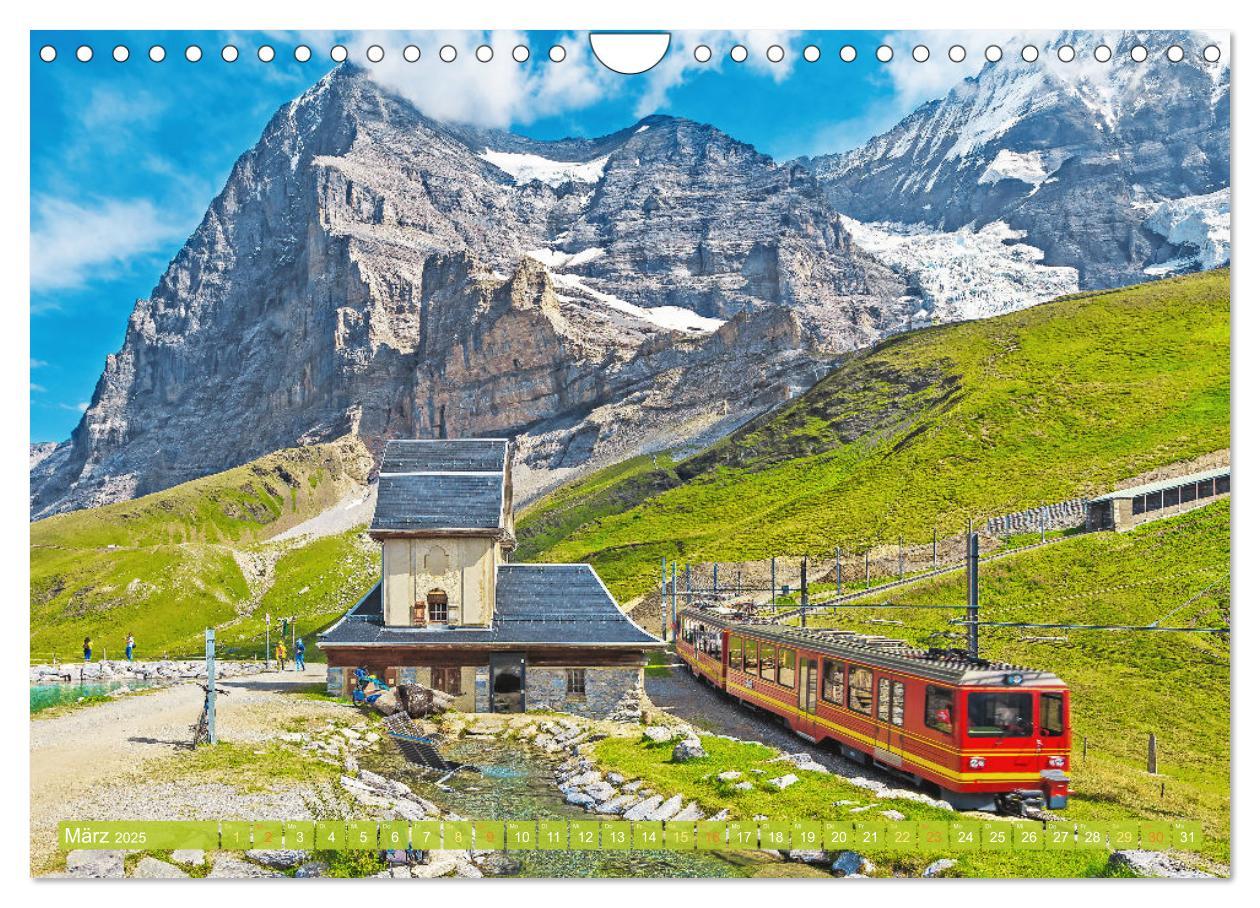 Bild: 9783457140321 | Im Zug durch Schweizer Berge (Wandkalender 2025 DIN A4 quer),...