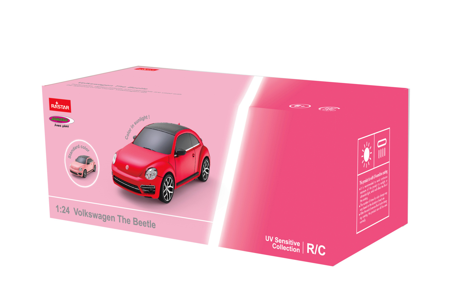 Cover: 4042774464721 | Jamara VW New Beetle 1:24 pink/rot 2,4GHz | Stück | in Farbkarton