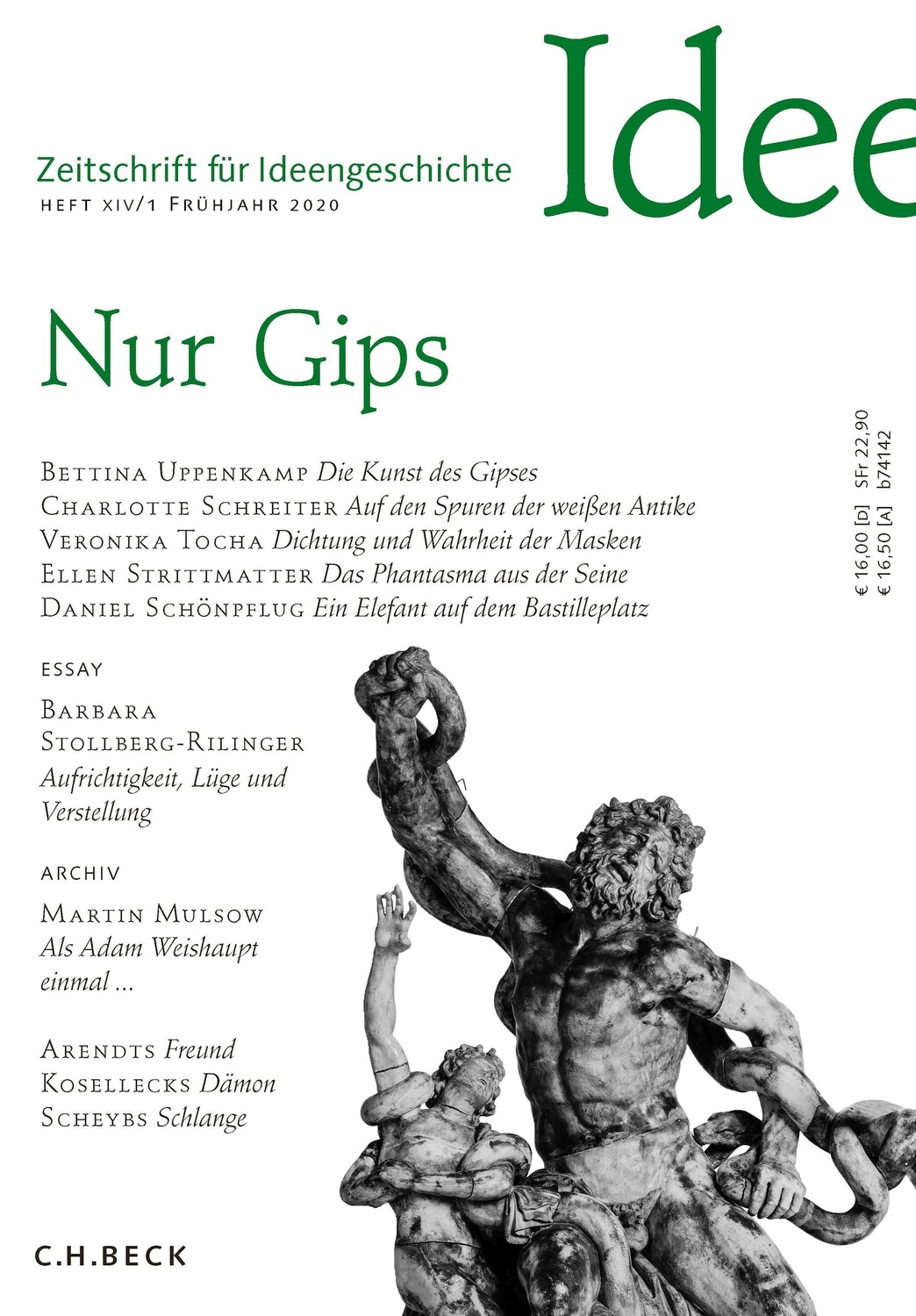 Cover: 9783406748615 | Nur Gips | Frühjahr 2020, Zeitschrift für Ideengeschichte XIV/1/2020