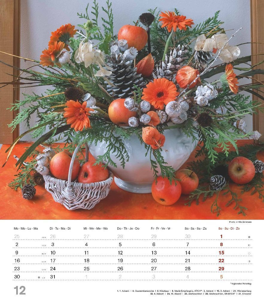 Bild: 4251732335144 | Blumenträume 2024 - Foto-Kalender - Wand-Kalender - 30x34 -...