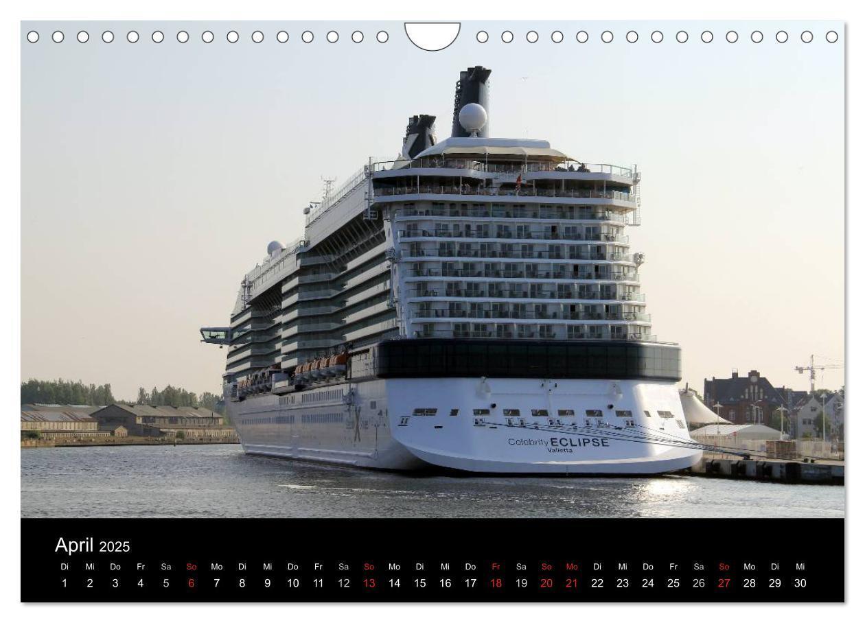 Bild: 9783435809134 | Cruiseliner in Warnemünde (Wandkalender 2025 DIN A4 quer), CALVENDO...