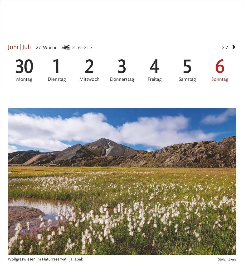 Bild: 9783840033384 | Island Sehnsuchtskalender 2025 - Wochenkalender mit 53 Postkarten