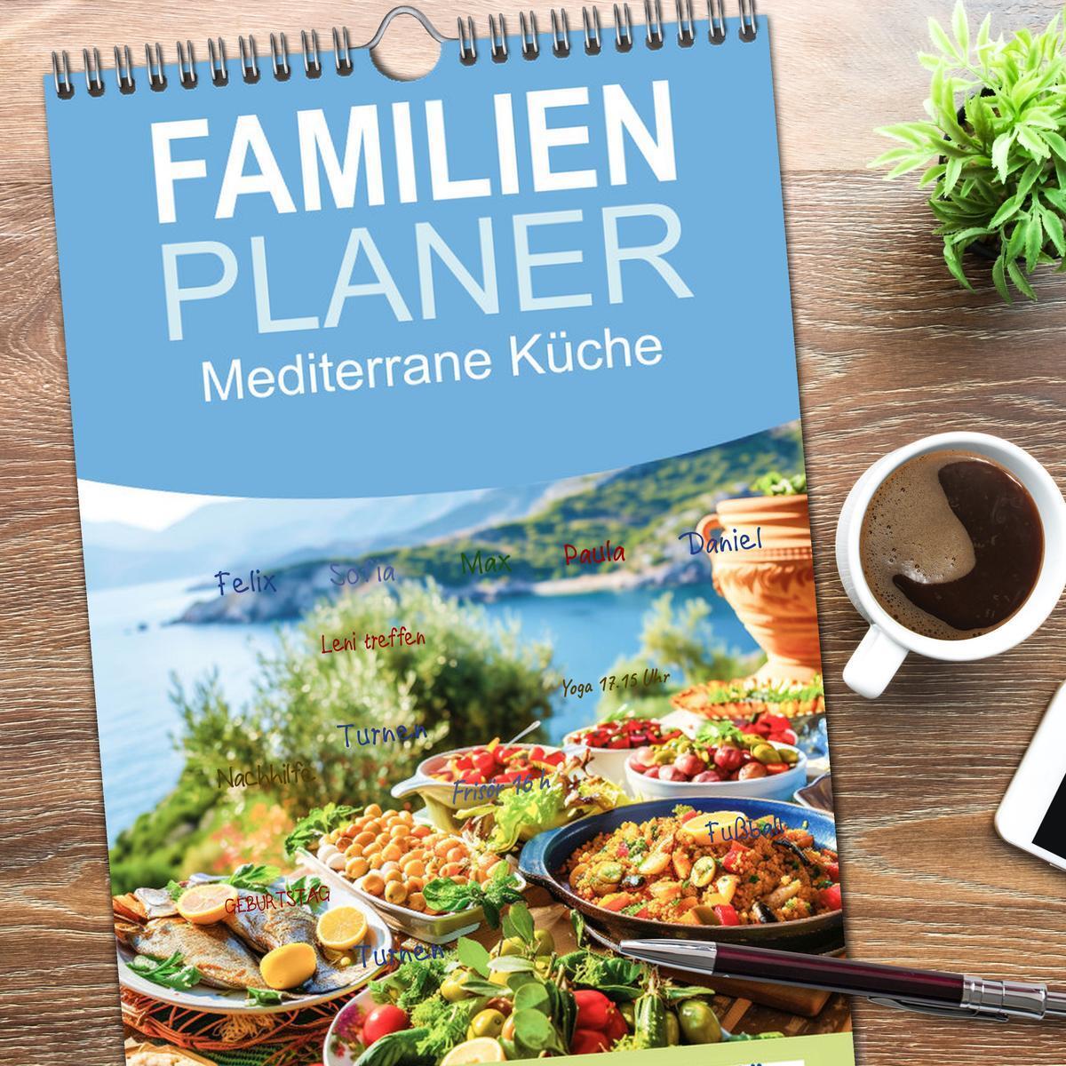 Bild: 9783457190845 | Familienplaner 2025 - Mediterrane Küche mit 5 Spalten...