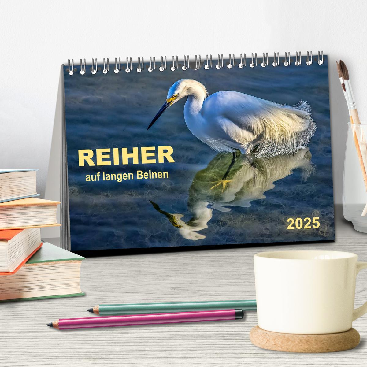 Bild: 9783435592494 | Reiher - auf langen Beinen (Tischkalender 2025 DIN A5 quer),...