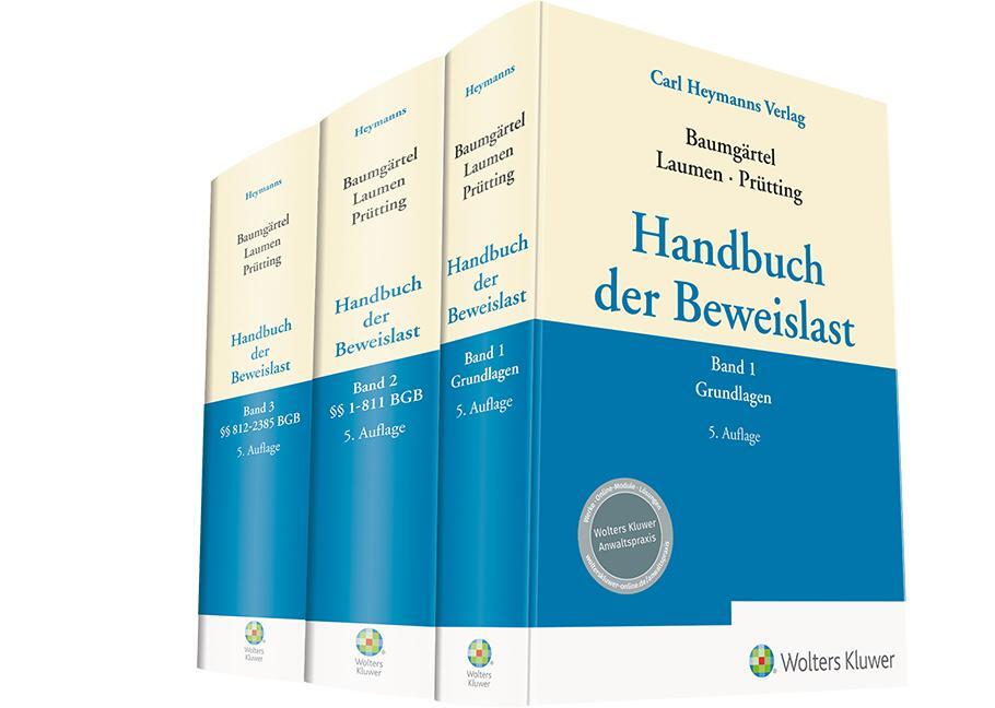 Cover: 9783452298355 | Handbuch der Beweislast. Band 01 - 03. 3 Bände | Baumgärtel (u. a.)