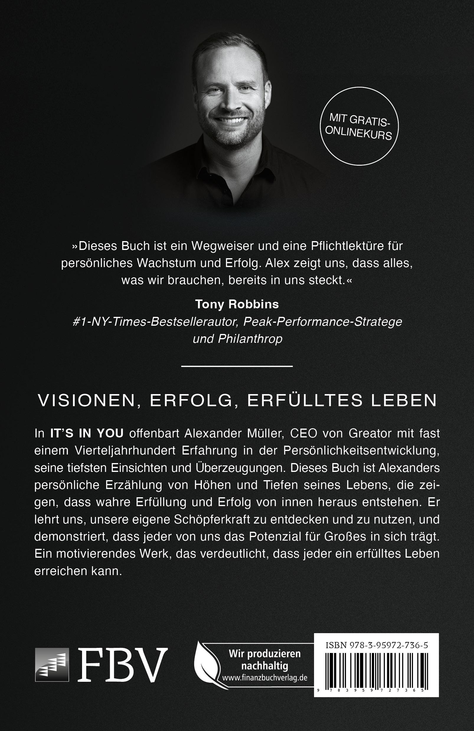 Rückseite: 9783689360474 | It's in you | Visionen, Erfolg, erfülltes Leben | Alexander Müller