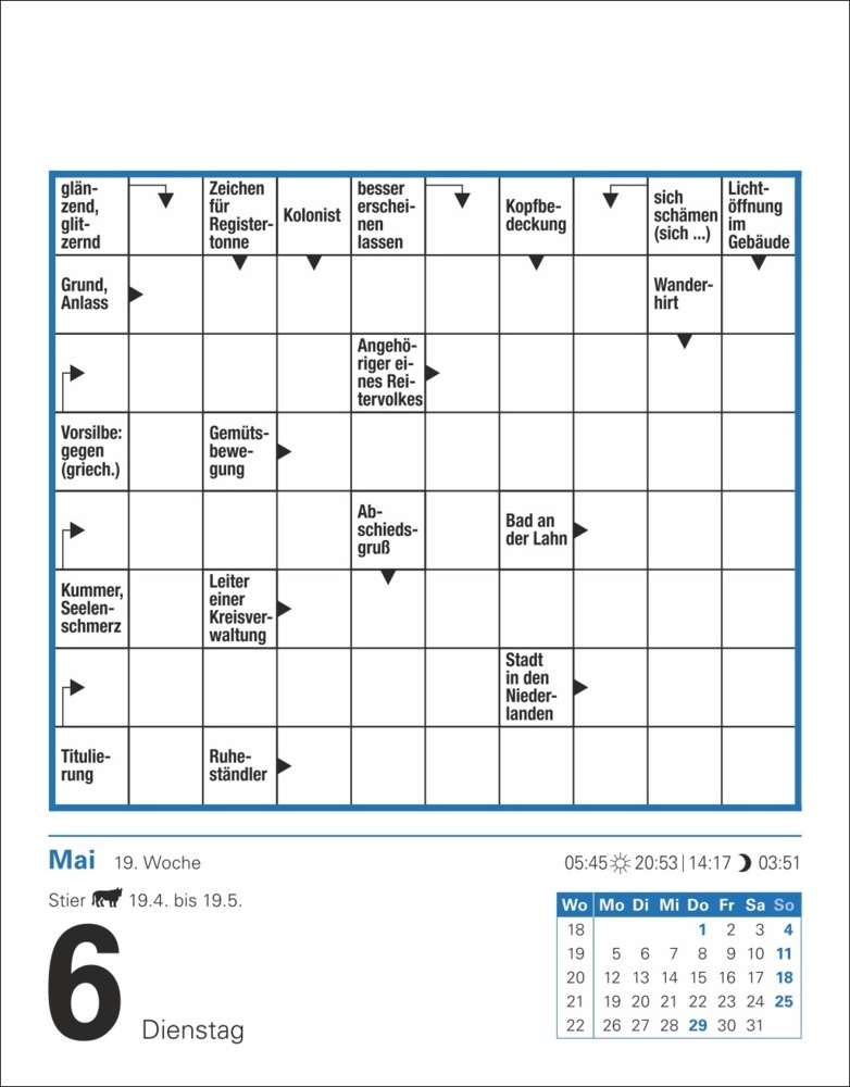 Bild: 9783840033575 | Kreuzworträtsel Tagesabreißkalender 2025 | Stefan Krüger | Kalender