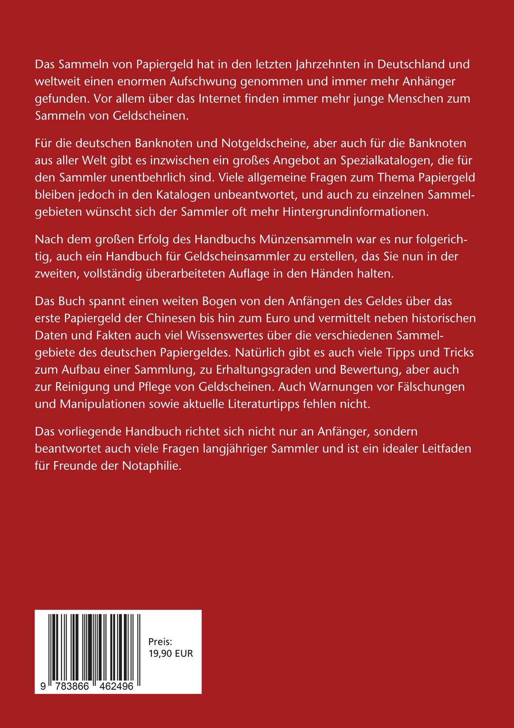 Rückseite: 9783866462496 | Handbuch Geldscheinsammeln | Hans L Grabowski (u. a.) | Taschenbuch