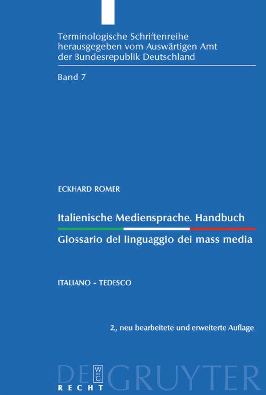 Cover: 9783899496444 | Italienische Mediensprache. Handbuch / Glossario del linguaggio dei...
